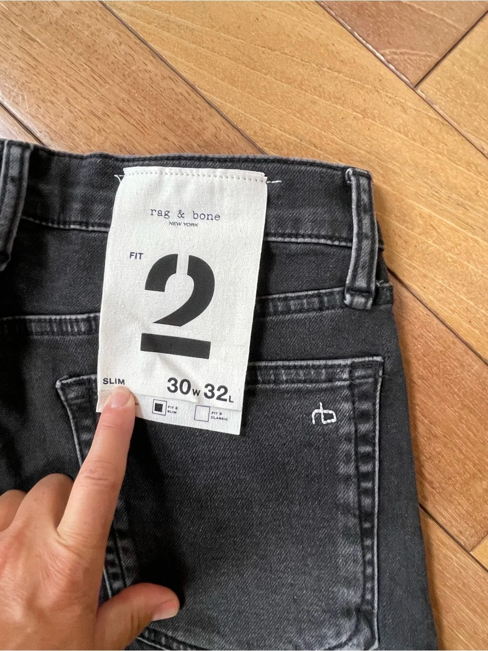 NWT Rag & Bone Fit 2 Wylie Loopback Slim Jeans Men’s 30x32 Charcoal